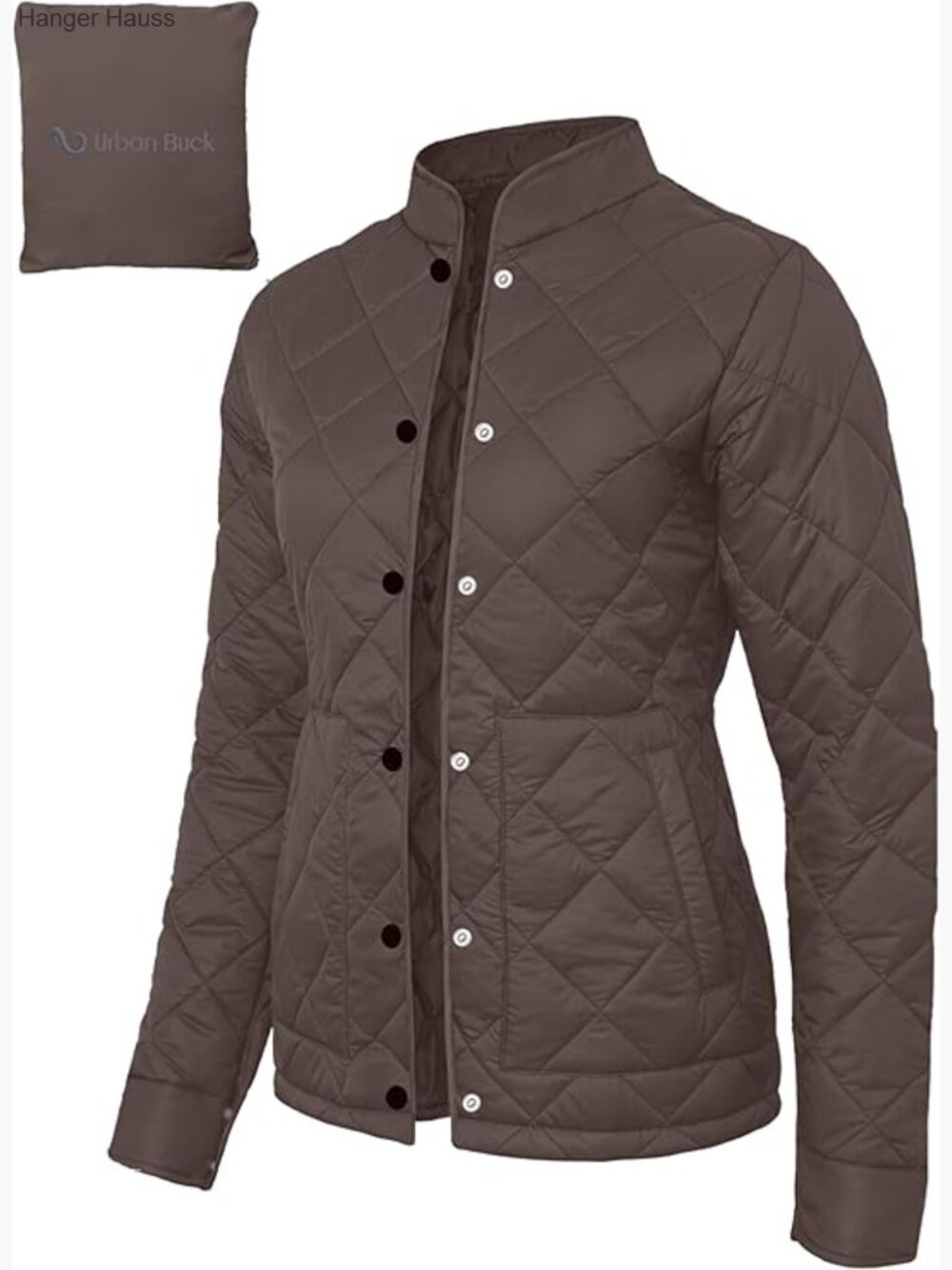 Packable Puffer Jacket Women Hooded Lightweight Quilted Winter Foldable